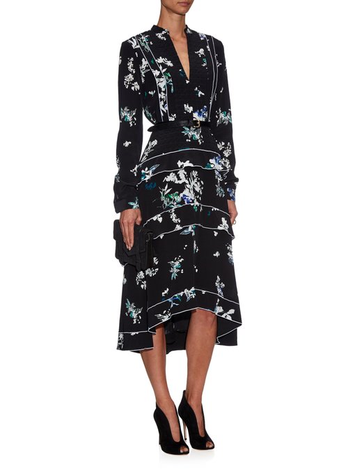 Long-sleeved floral-print silk dress | Proenza Schouler | MATCHESFASHION US