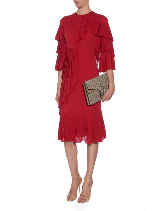Ruffled silk-georgette dress | Gucci | MATCHESFASHION UK