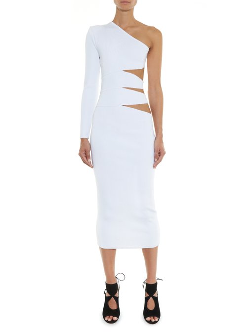 Cutaway-side one-shoulder midi dress | Balmain | MATCHESFASHION UK