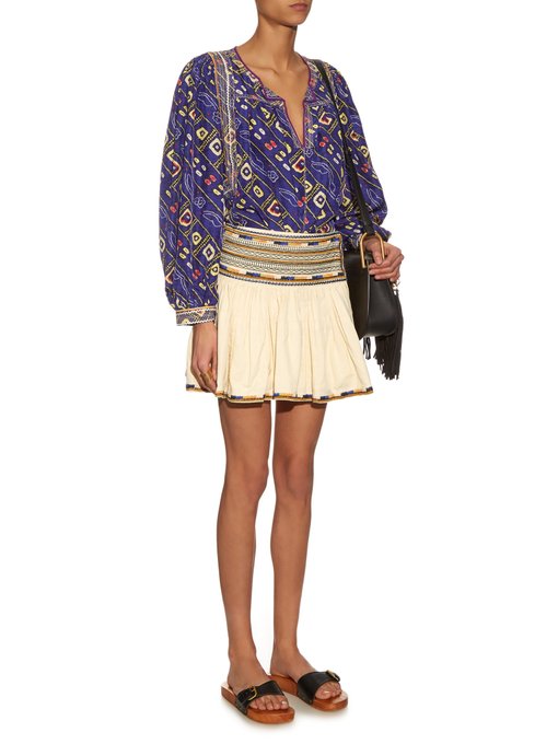 Saxen embroidered pleated mini skirt | Isabel Marant | MATCHESFASHION UK