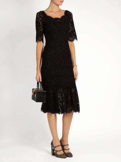 Cordonetto-lace fluted-hem dress | Dolce & Gabbana | MATCHESFASHION US