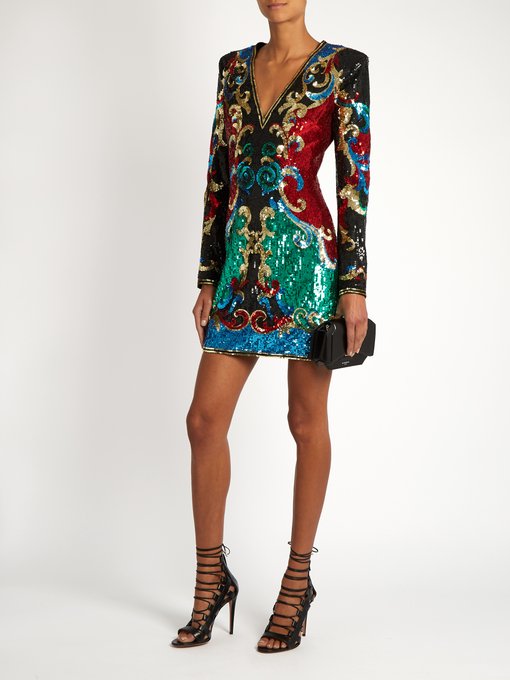 Sequin-embellished mini dress | Balmain | MATCHESFASHION US