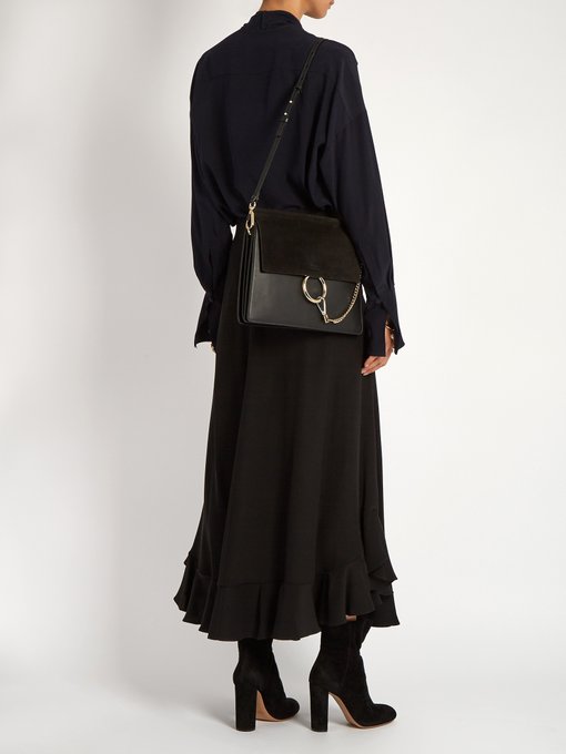 Faye medium leather and suede shoulder bag | Chloé | MATCHESFASHION UK