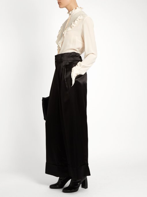 Ruffled high-neck silk blouse | Stella McCartney | MATCHESFASHION.COM US
