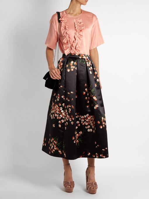 Ruffle-trimmed silk-satin blouse | Rochas | MATCHESFASHION.COM UK