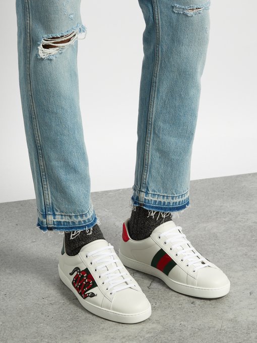 Ace low-top leather trainers | Gucci 