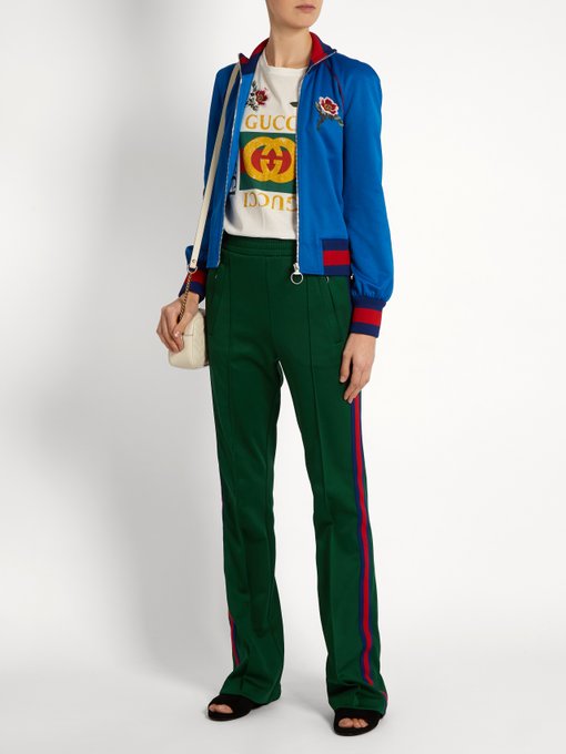 Web-striped jersey track pants | Gucci | MATCHESFASHION.COM UK