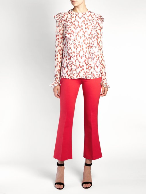 Flower-bud print ruffled silk-georgette blouse | Giambattista Valli ...