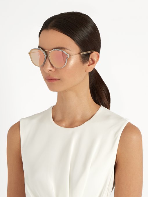 dior eclat notched mirrored sunglasses