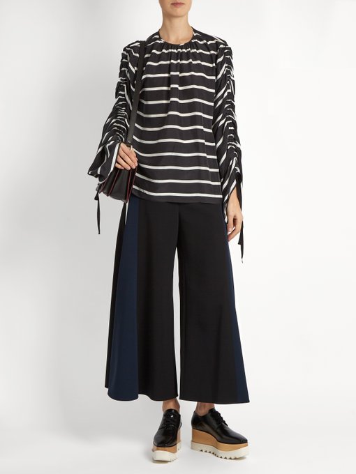 Will ruched striped washed-silk top | Preen By Thornton Bregazzi ...