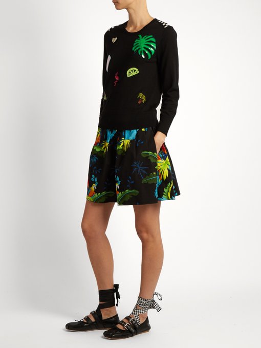 MARC JACOBS Paradise-Patch 3/4-Sleeve Sweater, Black | ModeSens