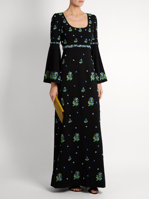 Floral-embellished crepe gown | Andrew Gn | MATCHESFASHION US