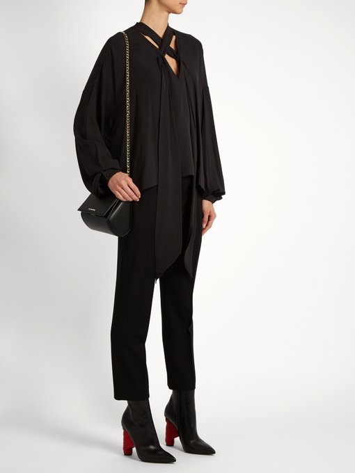 Blouson-sleeved silk-crepe blouse | Balenciaga | MATCHESFASHION UK