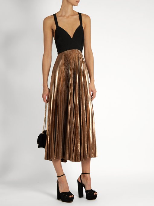 Alba V-neck pleated dress | A.L.C. | MATCHESFASHION US