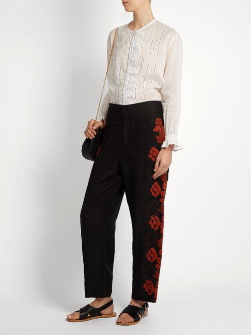 2 Stores In Stock: ISABEL MARANT Amos Collarless Ruffle-Trimmed Blouse ...