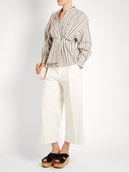 Silvia striped cotton wrap top | Isabel Marant | MATCHESFASHION UK