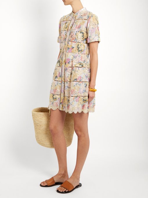 2 Stores In Stock: ZIMMERMANN Valour Hydrangea-Print Cotton Dress ...