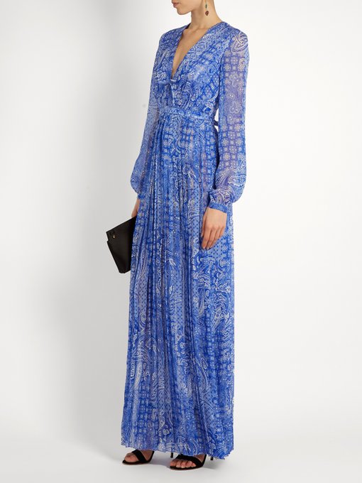 Anuska paisley-print silk-georgette dress | Raquel Diniz ...