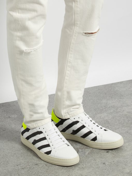 off white low top diagonal sneaker