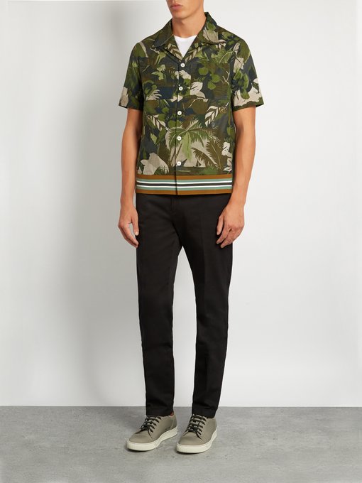 Tropical-print short-sleeved cotton shirt | Valentino | MATCHESFASHION US