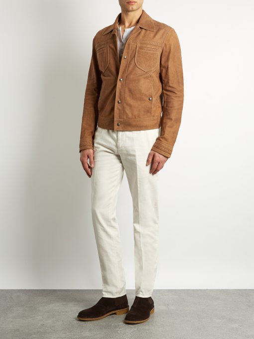 Intrecciato-trimmed suede jacket | Bottega Veneta | MATCHESFASHION.COM UK