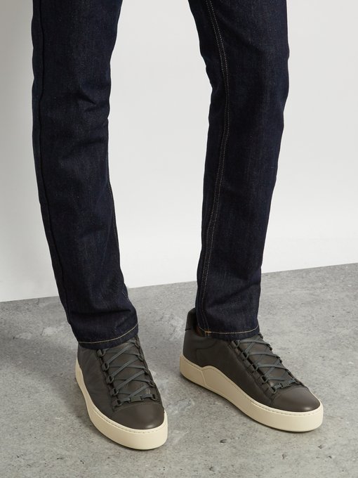 balenciaga arena low with jeans