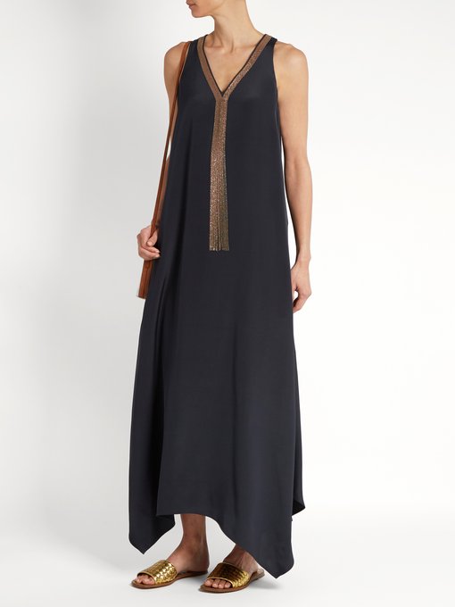 Monili-embellished silk dress | Brunello Cucinelli | MATCHESFASHION UK
