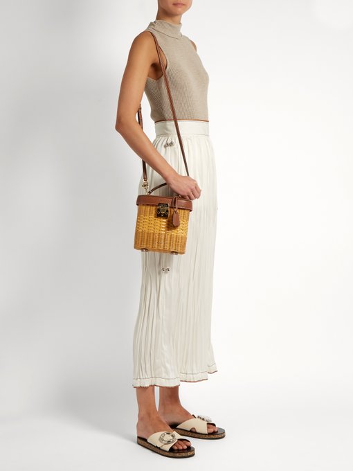 Benchley rattan and leather shoulder bag | Mark Cross | MATCHESFASHION ...