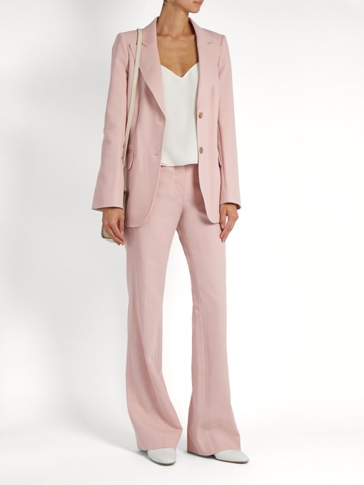 BELLA FREUD Isaac Wide-Leg Cotton-Blend Trousers, Colour: Blossom-Pink ...