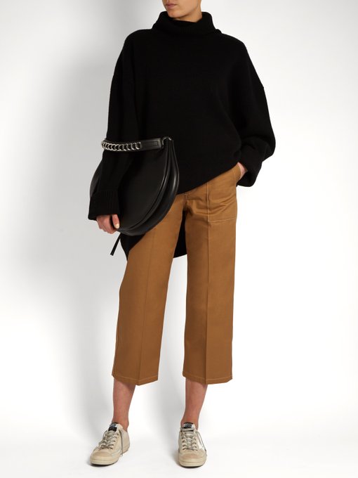 Contrast-stitch cotton cropped trousers | Golden Goose | MATCHESFASHION UK