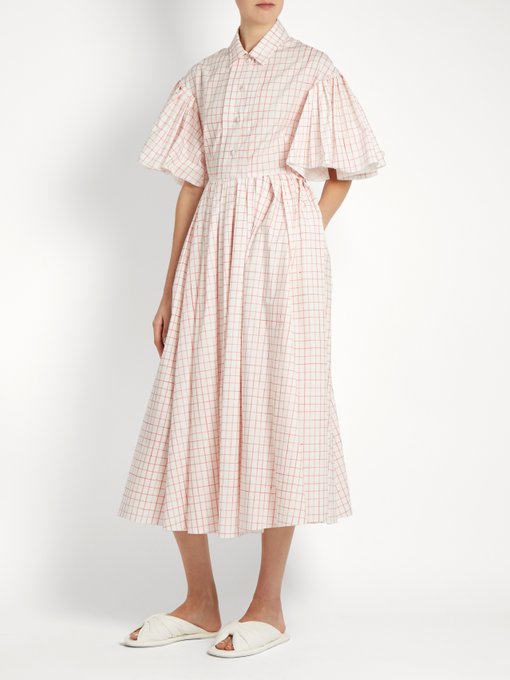 Checked cotton-poplin dress | Vika Gazinskaya | MATCHESFASHION US