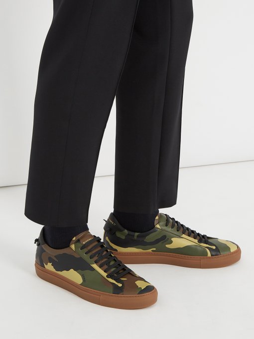 Urban Street camouflage-print leather trainers | Givenchy ...