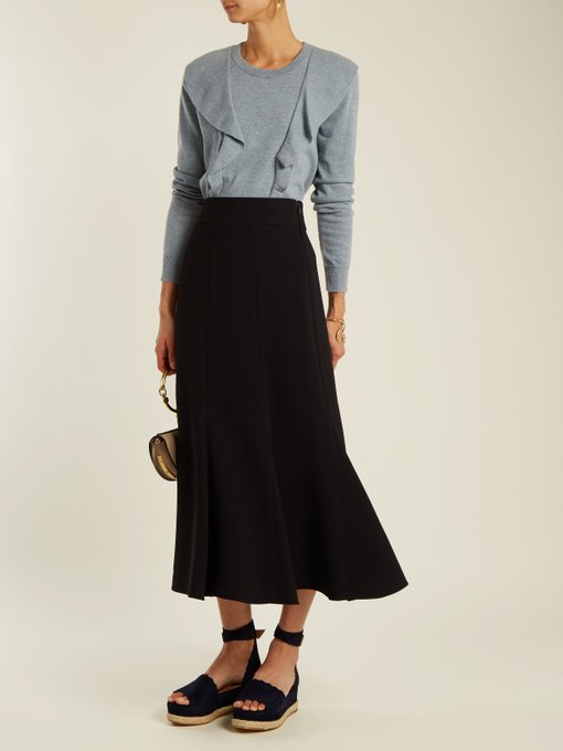 Pleated crepe midi skirt | Chloé | MATCHESFASHION.COM US