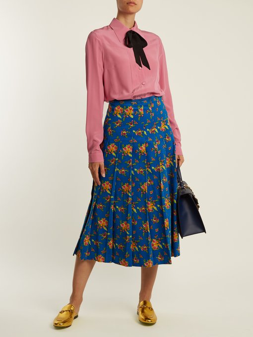 Floral-print cotton-corduroy skirt | Gucci | MATCHESFASHION.COM UK
