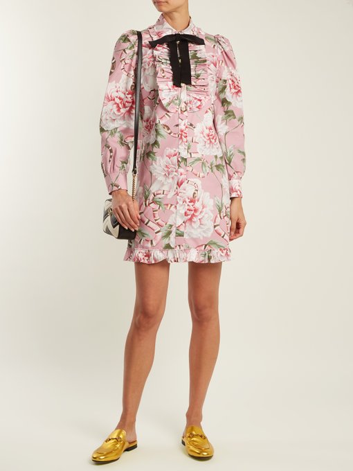Floral-print stretch-cotton shirtdress | Gucci | MATCHESFASHION US
