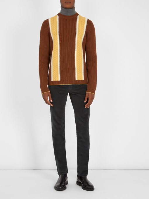 Contrast-stripe wool and cashmere-blend sweater | Prada | MATCHESFASHION UK