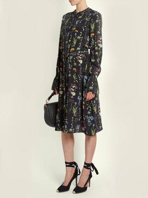 Leighton floral-print long-sleeved midi dress | Altuzarra