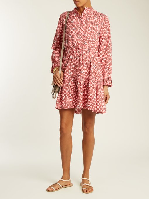 Billie hand-print checked-cotton dress | Saloni | MATCHESFASHION.COM UK