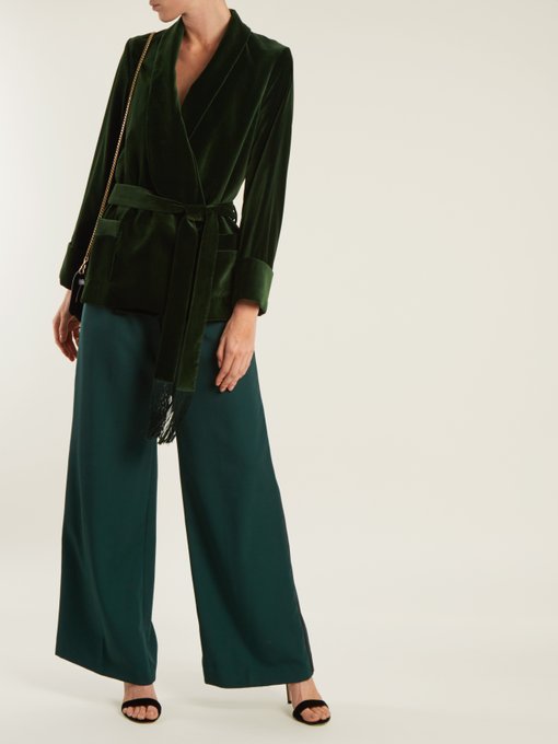 Tassel-embellished belted velvet jacket | Racil | MATCHESFASHION UK