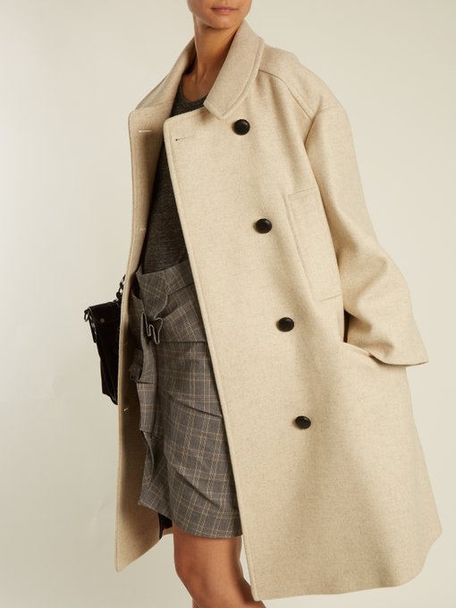 Flicka double-breasted wool-blend coat展示图
