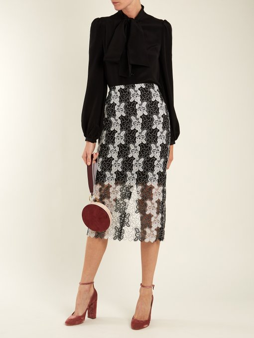 Bi-colour lace pencil skirt | Diane Von Furstenberg | MATCHESFASHION UK