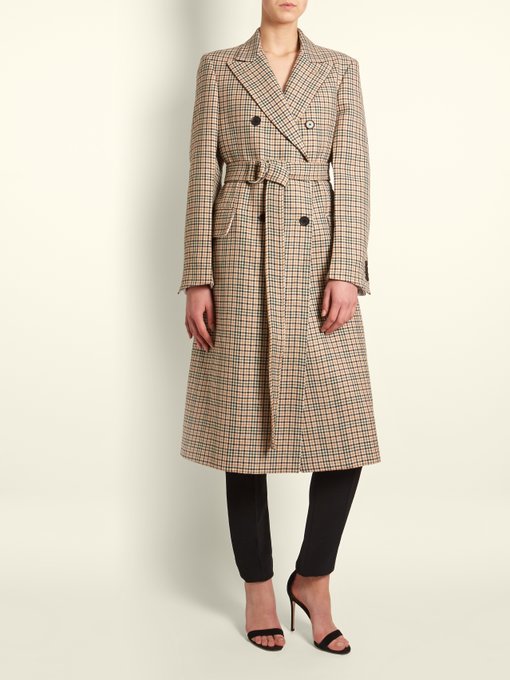Double-breasted checked wool trench coat | Calvin Klein | MATCHESFASHION US
