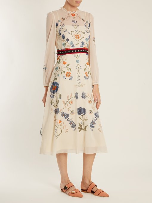Floral-print silk-blend georgette dress | REDValentino | MATCHESFASHION ...