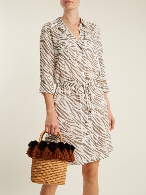 Kalahari zebra-print poplin shirtdress展示图