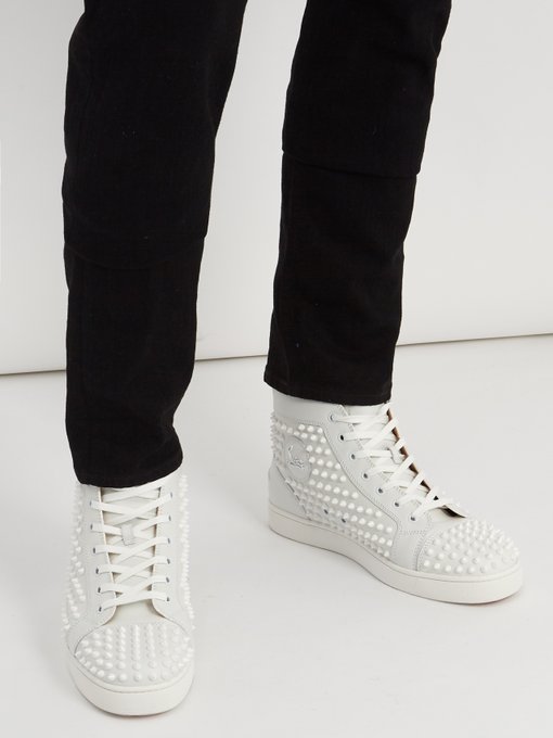 Louis spiked leather high-top trainers展示图
