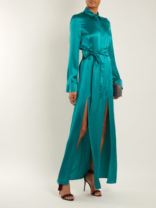 Laguna tie-waist silk-satin dress | Galvan | MATCHESFASHION UK