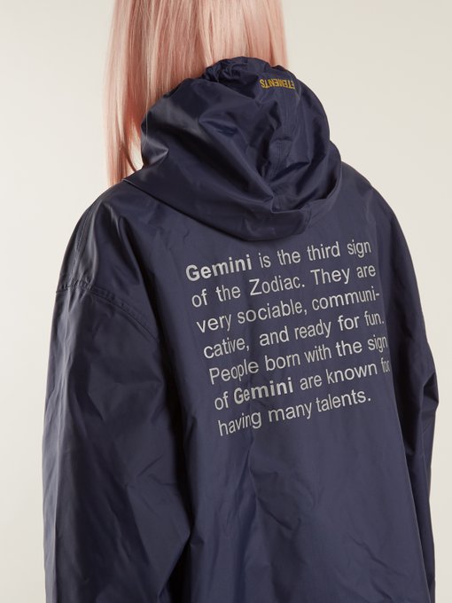 Horoscope Gemini hooded raincoat展示图