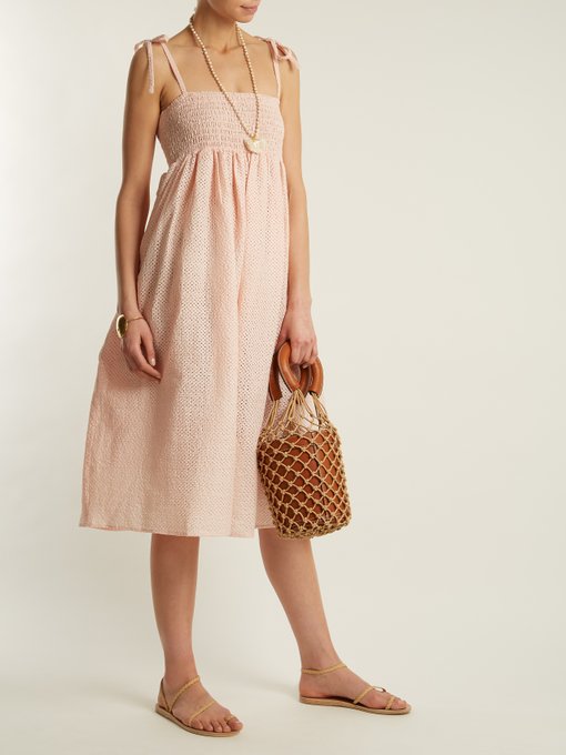 Broderie-anglaise cotton midi dress展示图