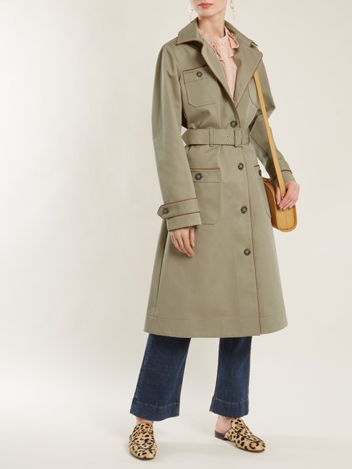 Pauline point-collar cotton-blend trench coat展示图