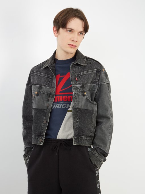 reworked denim jacket mens